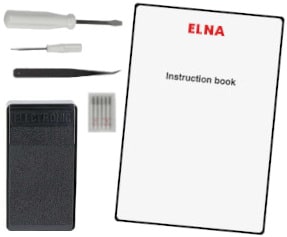 Elna 792D included tools, needles, instruction book and foot control
