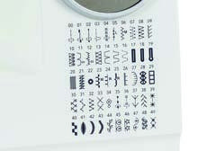 DC6050 built-in stitch reference chart