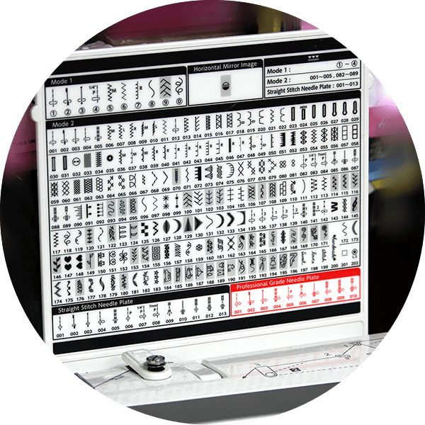MC6700P utility and decorative stitch reference chart