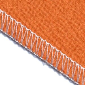 Four-thread overlocking along a fabric edge
