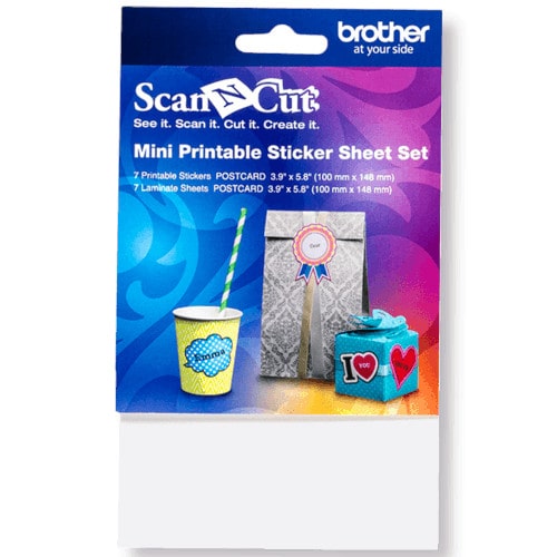 Brother Scan N Cut Mini Printable Sticker Sheet Set CAPSSMINI1
