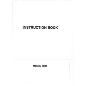 Instruction Manual - Elna 6003 Front-Page