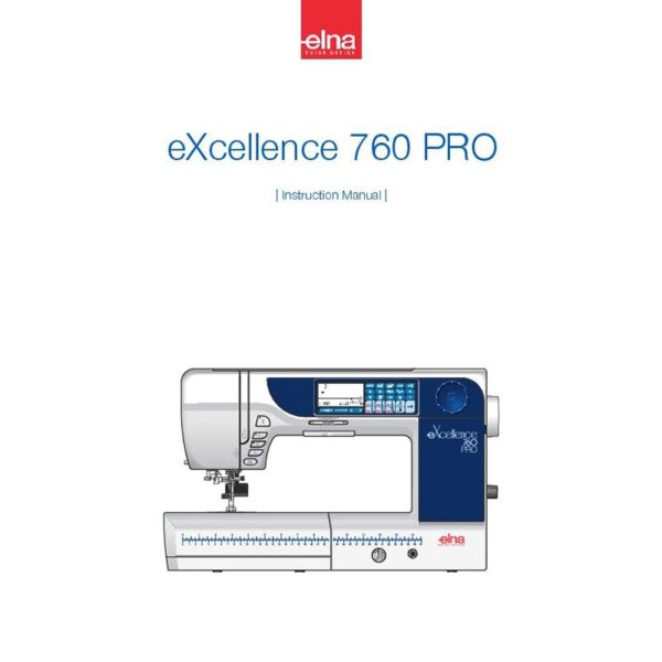 Instruction Manual - Elna eXcellence 760 PRO Front-Page