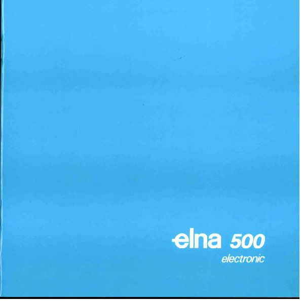 Instruction Manual - Elna Carina 500 Front-Page