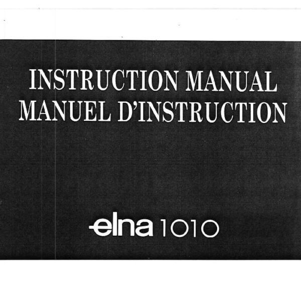 Instruction Manual - Elna EL1010 Front-Page