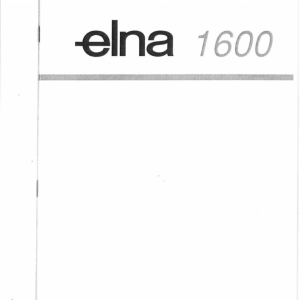 Elna 1600 instruction manual cover