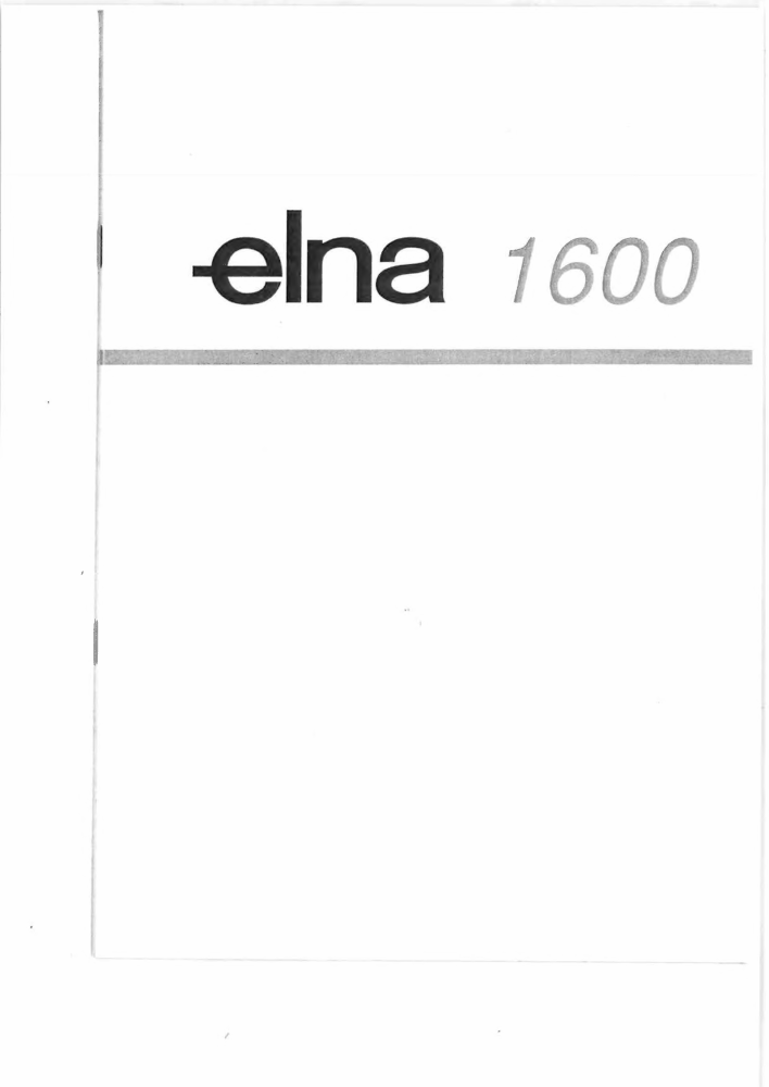 Elna 1600 instruction manual cover